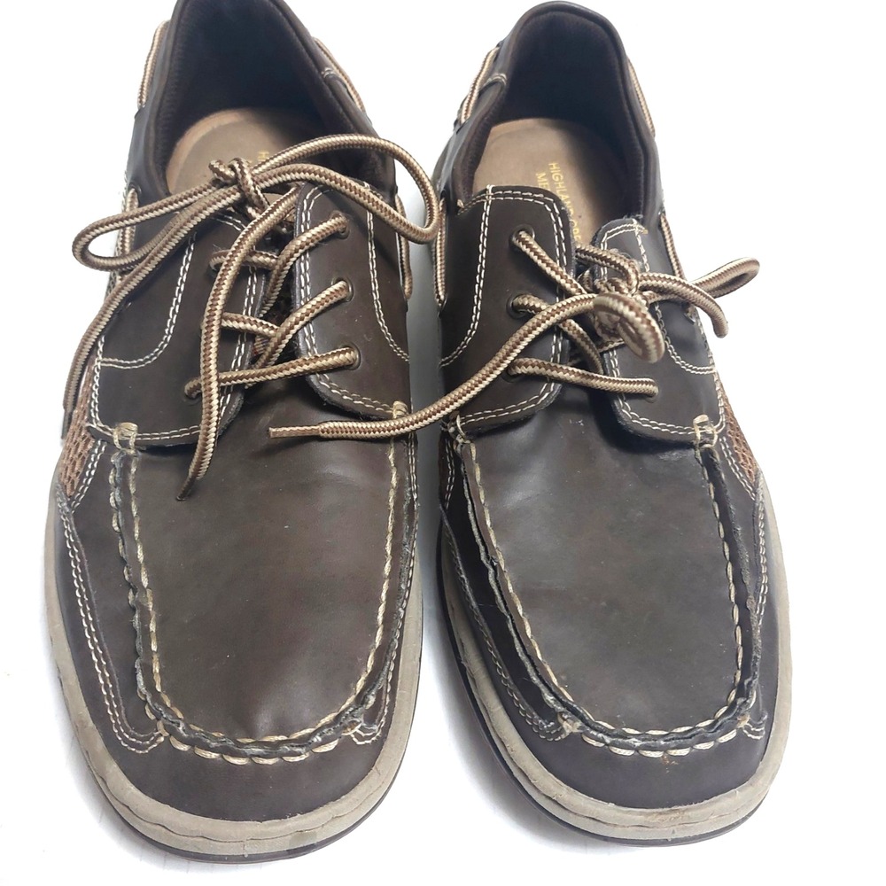 Highland Creek Boat Loafer‎ Shoes Mens 12M Brown Belize Memory Form Lace Up